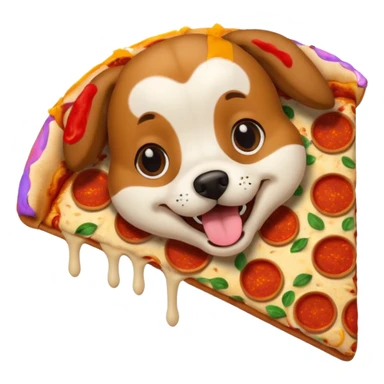 Dog eating pizza sticker