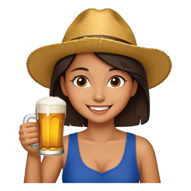 Morena bebiendo cerveza sticker