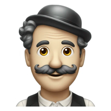 Charlie Chaplin without hat and with a moustache and short and raide hairs sticker