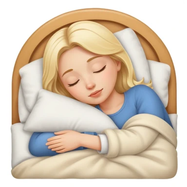 A blond white girl sleeping in cozy bed sticker