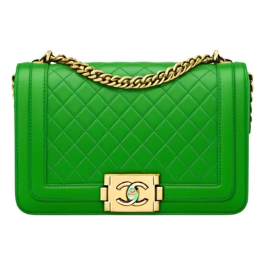chanel le boy green bag gold hardware sticker
