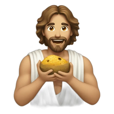 Jésus eat a rock sticker