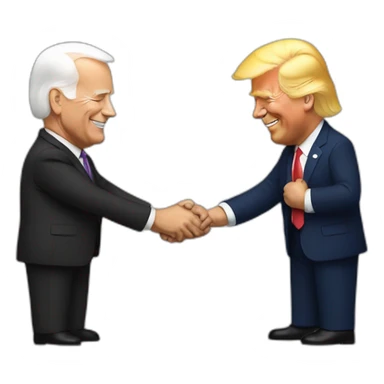 donald trump holding hands with joe biden sticker