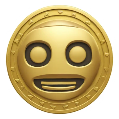 gold coin with robot stamped on it sticker