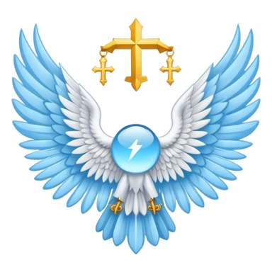 wings emblem holy saint light blue sticker