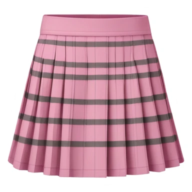 Pink tartan pleated mini skirt, isolated sticker