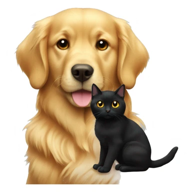 Golden retriever and black cat sticker