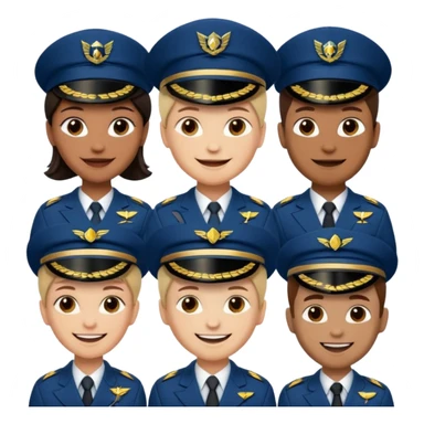 emoji style ship crew where everyone is a capitan less cartoony sticker