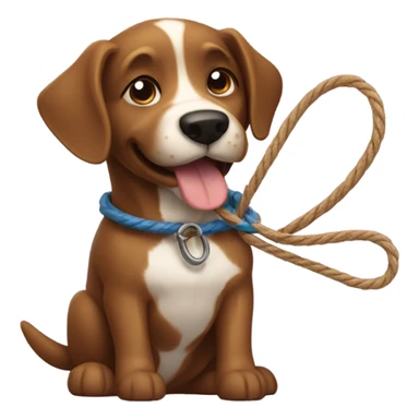 Brown dog with lasso  sticker