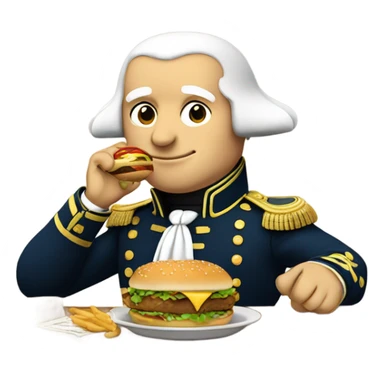 George Washington eating a hamburger sticker
