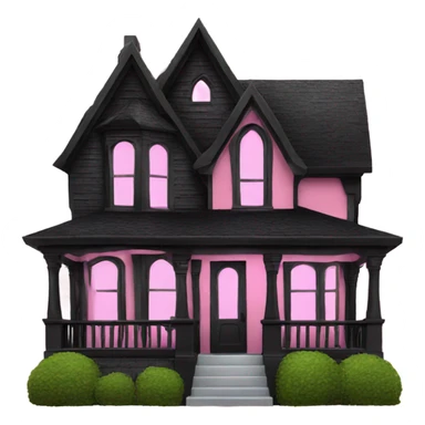Black gothic house with pink trim sticker