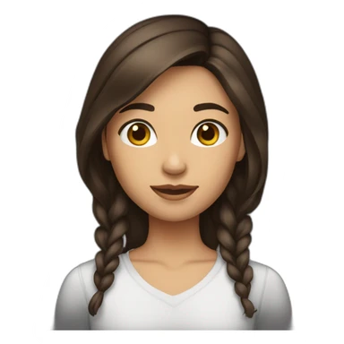 Fille brune cheveux courts sticker