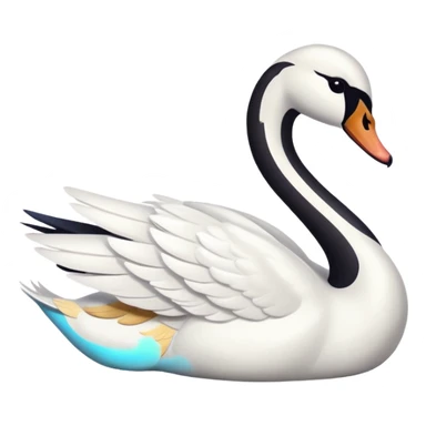 Right-facing swan emoji sticker