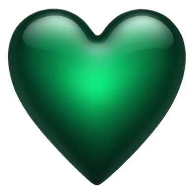 Dark green glass heart  sticker