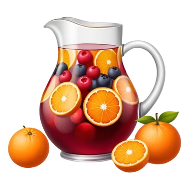 Sangria pitcher with fruit sticker