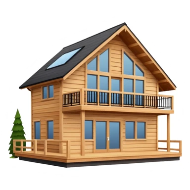 modern wooden house sticker