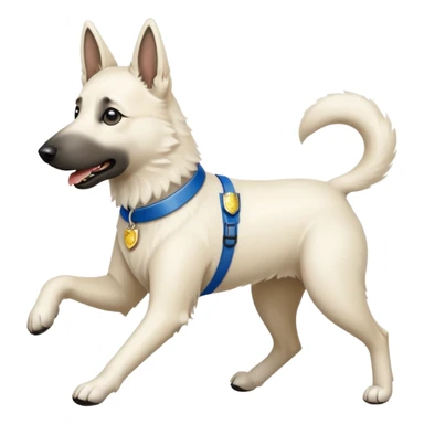 White belgian Shepard Runs away from police car sticker