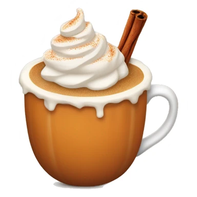 Pumpkin Spice Latte: A warm cup with whipped cream, a sprinkle of cinnamon, and a cinnamon stick on top. sticker