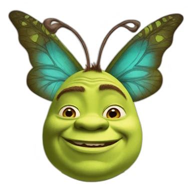 Shrek on a butter fly sticker