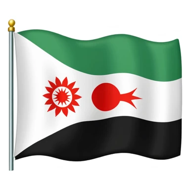 Just do a simple flag I want to put in my bio. Have u seen the panjshir flag do that it’s not in the emojis but make it exactly like the picture don’t add anything else. something on the middle search it up and make it in a shape of flag like the emojis no it’s goes like green on  sticker