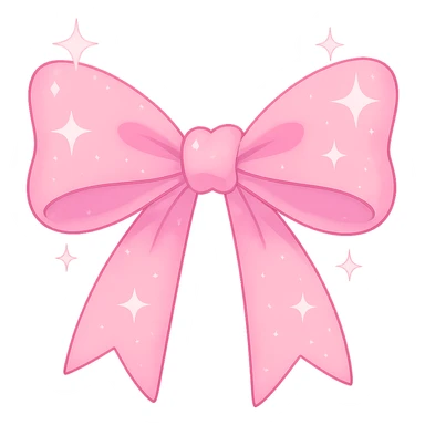 Remove any shadow from the image. Keep the kpop pink ribbon bow with sparkles. Make it cute and trendy with a transparent background. sticker