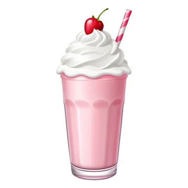 strawberry milkshake with whipped cream and cherry on top sticker