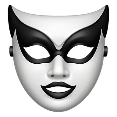 Create this emoji : 🎭 but in White and black  sticker
