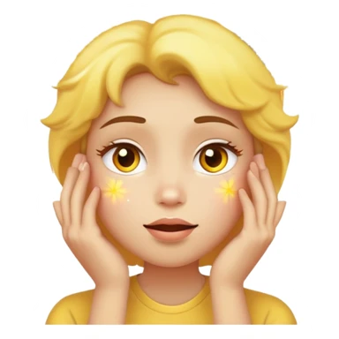 yellow face with hands on cheeks, watching fireworks sticker