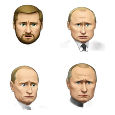 Crying Ramzan Kadyrov and angry vladimir putin in elevator wheelchair sticker