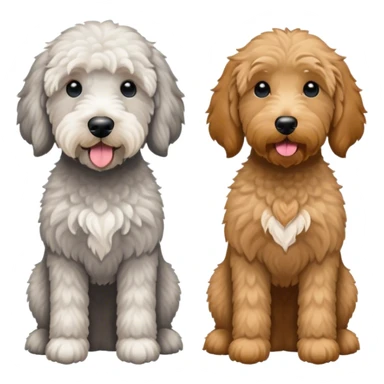 Gray and white goldendoodle and a tan goldendoodle  sticker