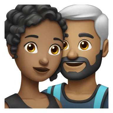An Aquarius female black with dark hair and a cancer male with a beard on a sailboat sticker