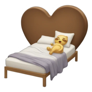 chat dormant sur un coeur sticker