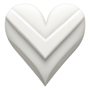Geometric white heart in the shape of the letter V sticker