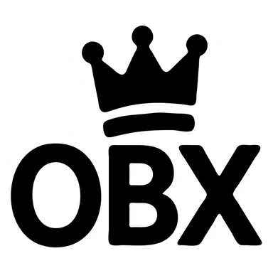 OBX letters with a tilted crown on top sticker
