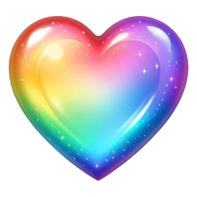 heart with a rainbow sparkle sticker