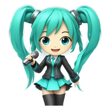 Hatsune Miku smiling sticker