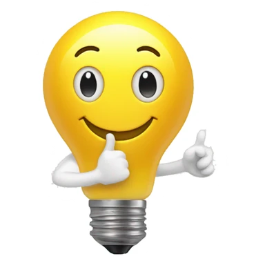 happy smiley with Hand Snapping and idea Lightbulb sticker