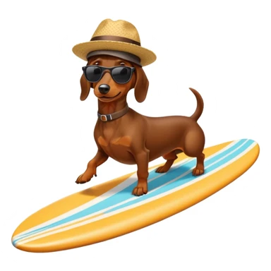 Dachshund and me surfing  sticker