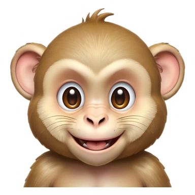 Cinematic Cheeky Macaque Portrait Emoji, Grinning mischievously with a tilted head and a playful smirk, showcasing a smart, agile build with soft, textured fur and wide, sparkling eyes pulling a funny face, Simplified yet strikingly expressive features, highly detailed, glowing with a warm, vibrant radiance, high shine, spirited and impish, stylized with an air of cheeky primate mischief, focused and teasing, soft glowing outline, capturing the essence of a cheeky macaque that looks ready to jump out of the screen with playful charm! sticker