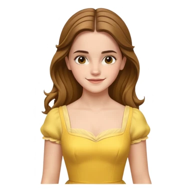 emma watson long hair as belle Cinematic Realistic sticker
