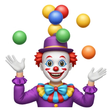 clown juggling balls sticker