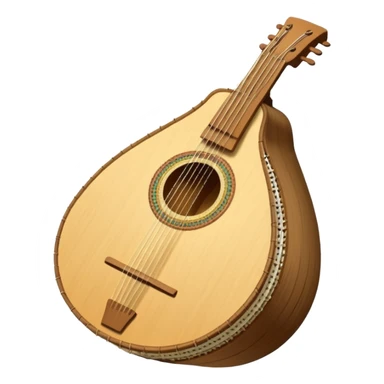 A traditional Ukrainian string instrument with a large pear-shaped wooden body, a short neck, and many strings arranged in a fan shape. It looks like a mix of a lute and a harp and is often held upright and played by plucking the strings. sticker