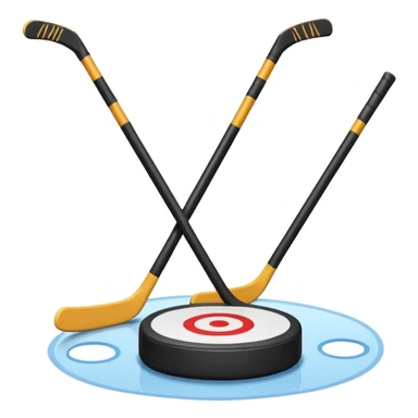 two hockey sticks crossing and a puck sticker