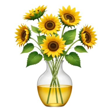 sunflower bouquet in a clear vase with scandinavian copenhagen vibe sticker