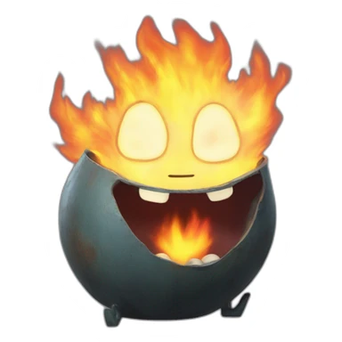 calcifer from howl's moving castle smiling sticker