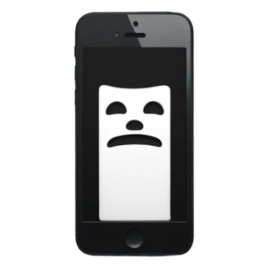 iPhone black screen with a white button  sticker