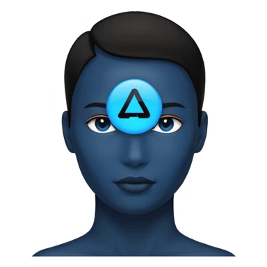 person silhouette with AI symbol above sticker
