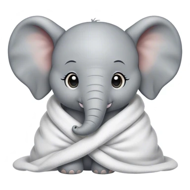 Baby elephant cozy in blanket sticker
