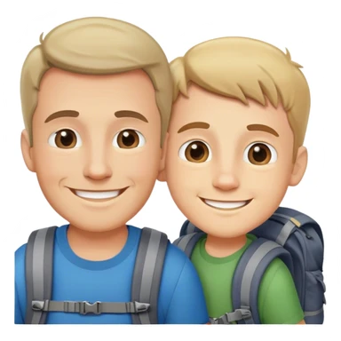 Father and son backpack buddies sticker