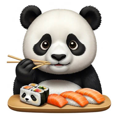 panda che mangia sushi  sticker